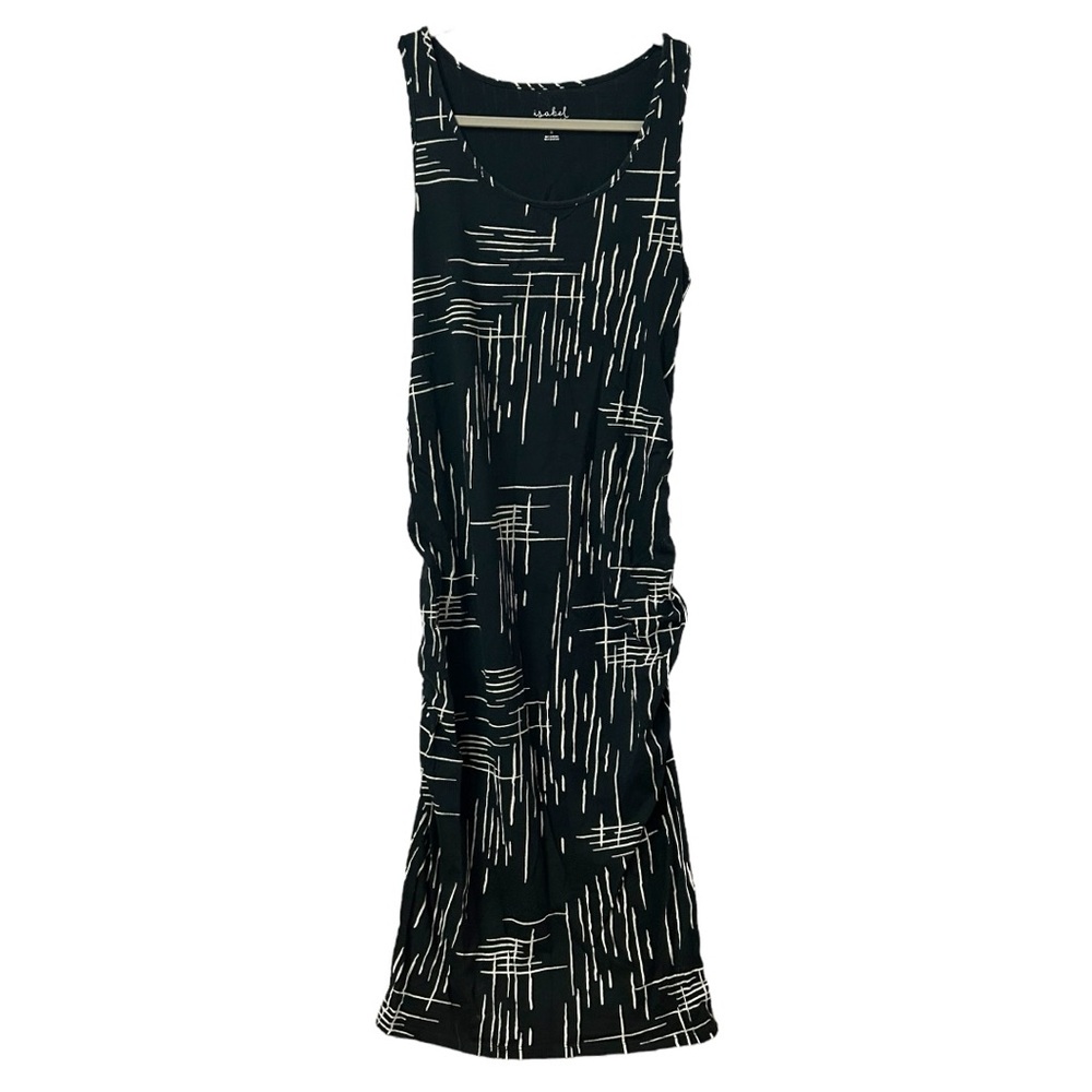 Isabel Maternity Women’s Black Scoop Neck Sleeveless Midi Dress Sz S